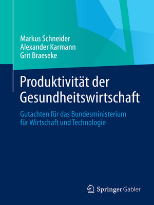 cover image of Produktivität der Gesundheitswirtschaft